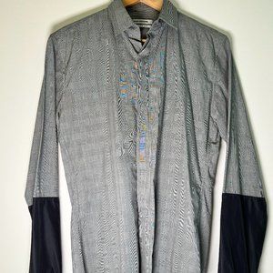 Public School button down shirt with black sleeves